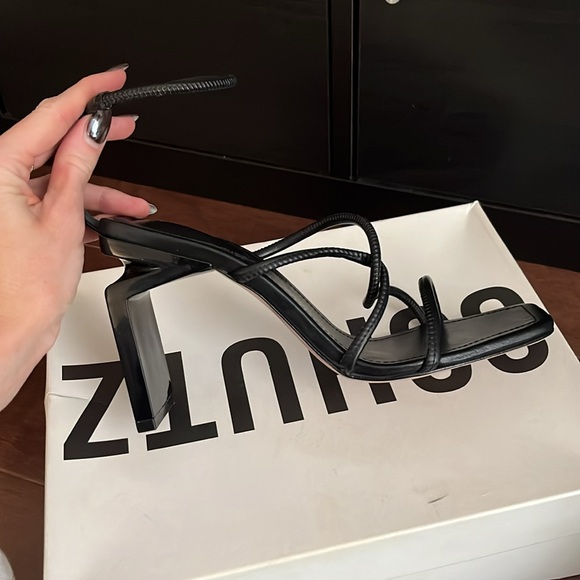 Black Schutz Strappy Heels - Picture 2 of 5